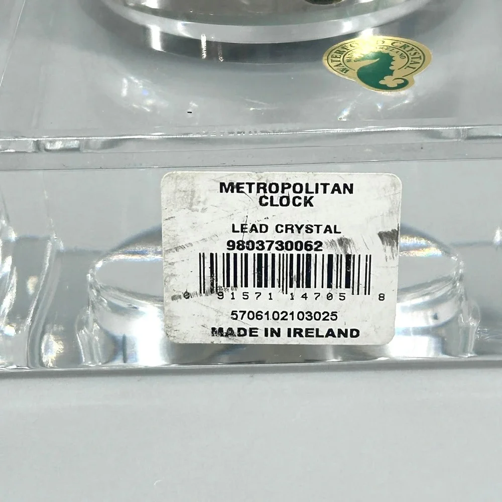 Waterford Crystal Metropolitan Clock Art Deco Lead Crystal Ireland NEW Battery